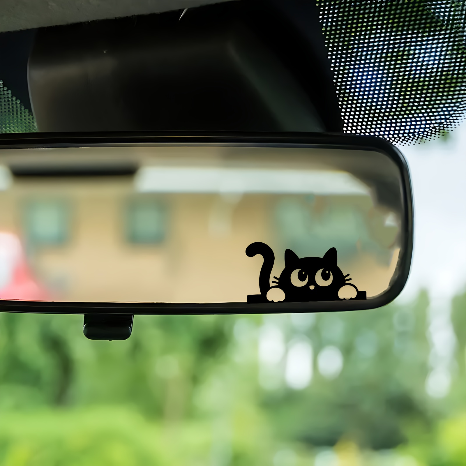 Car Accessories Xmas - Niedlicher Katzen-Autoaufkleber für Rückspiegel und Seitenfenster,