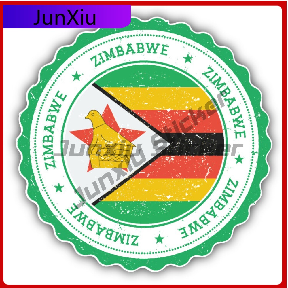 Car Accessories Zimbabwe - Zimbabwe Grunge Weltflaggen-Stempel Autoaufkleber Stoßstangenaufkleber Cooler