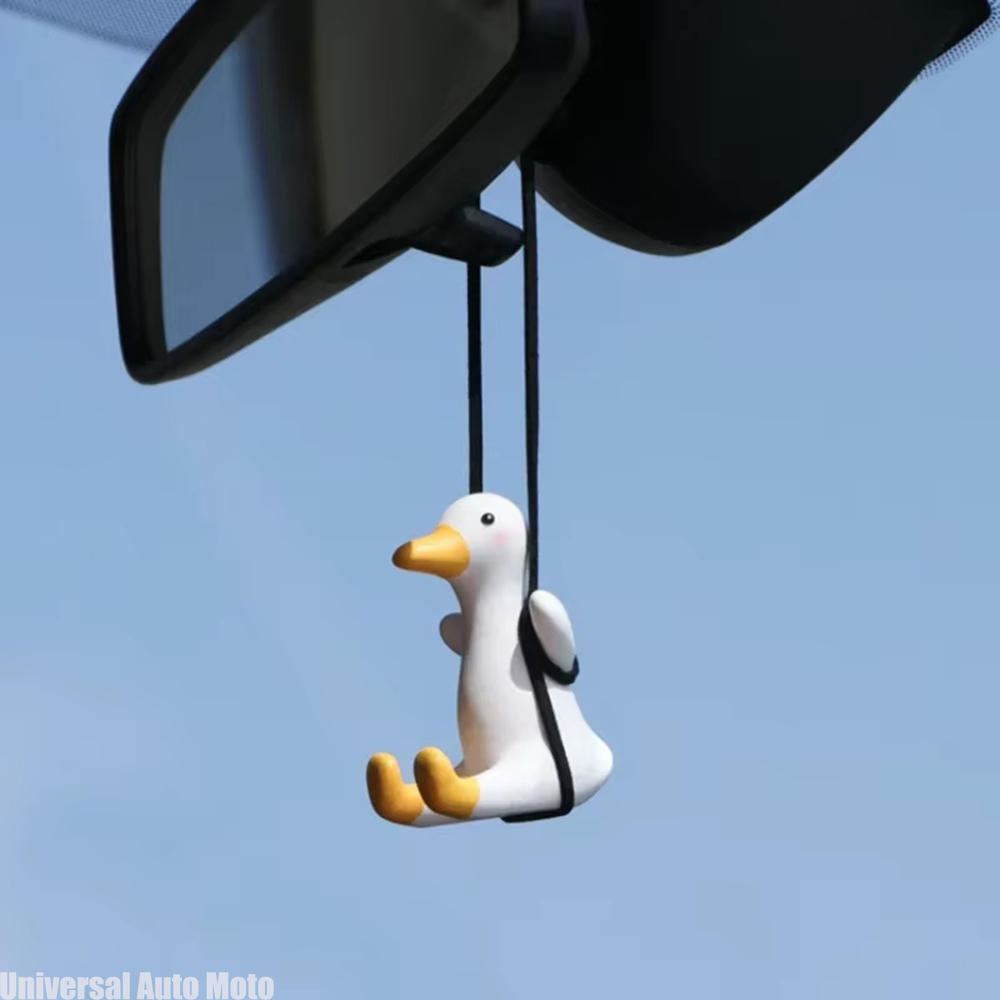 Car Accessories Mirror Hanging - Gips Niedliche Anime Auto-Accessoires Schwingende Ente