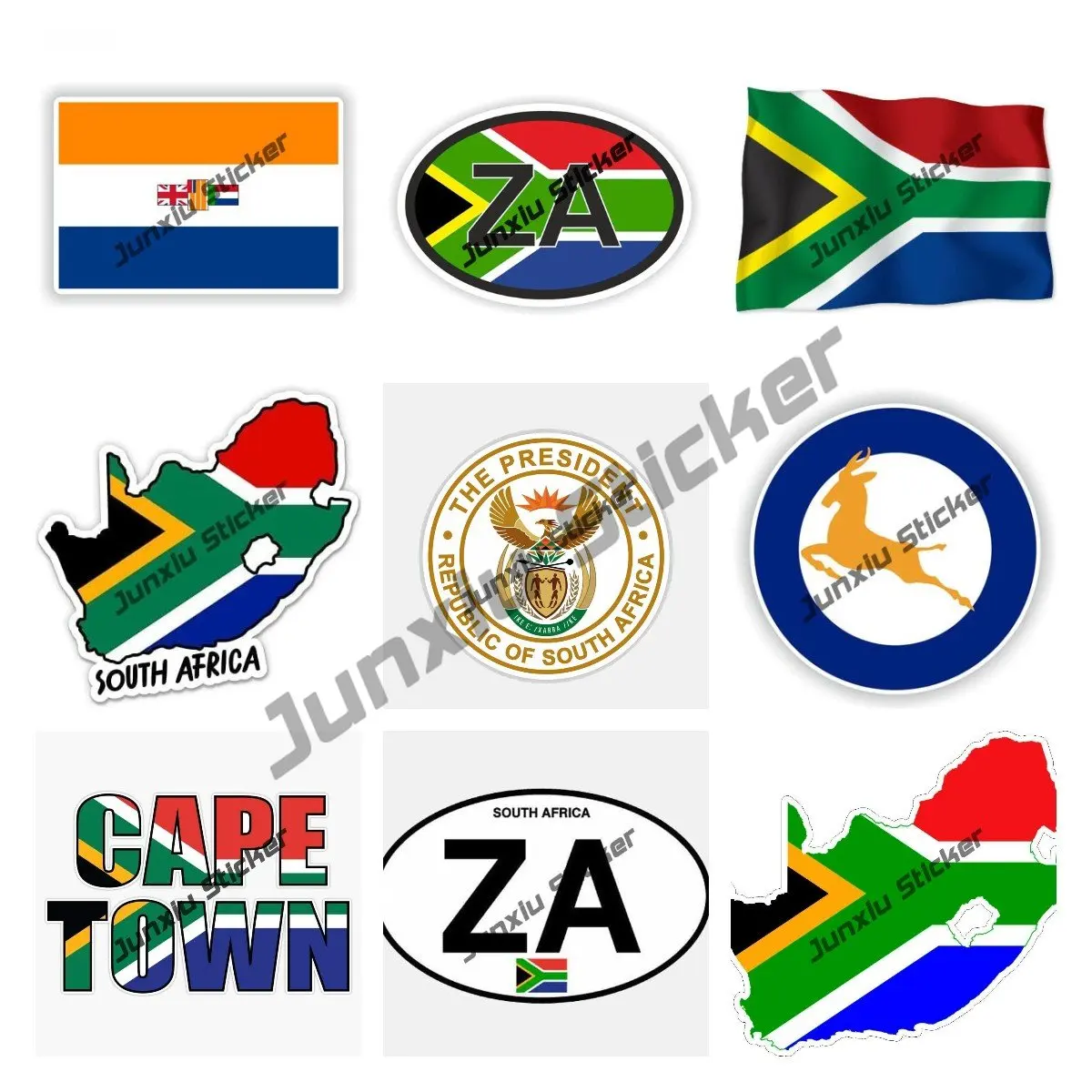 Car Accessories Cape Town - Südafrika Karte mit Flagge Vinyl Aufkleber