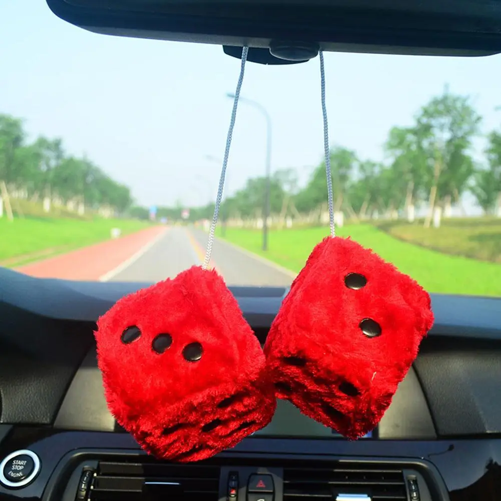 7,5 cm weiche Fuzzy-Würfel für – Car Accessories Mirror Hanging Bewertung und Preis
