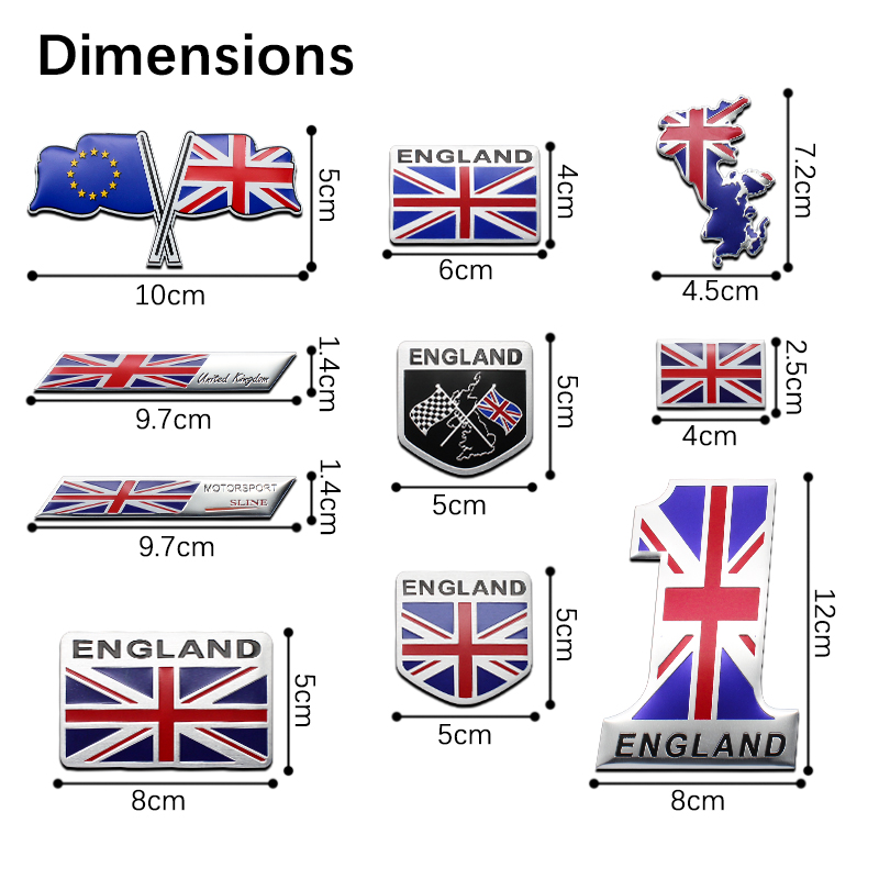 3D Aluminium ENGLAND Vereinigt – Car Accessories Uk Bewertung und Preis